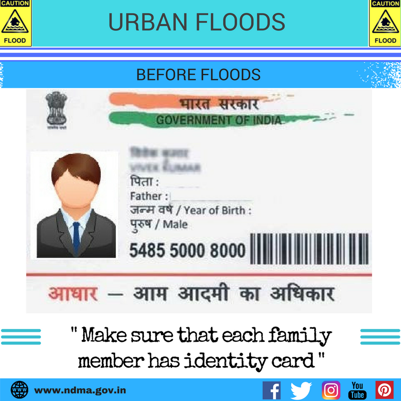 Before urban flood – make sure that each family member has an identity card